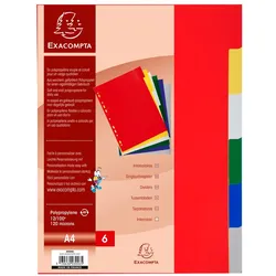 Exacompta Register aus PP 120μ mit 6 Positionen, für Format DIN A4