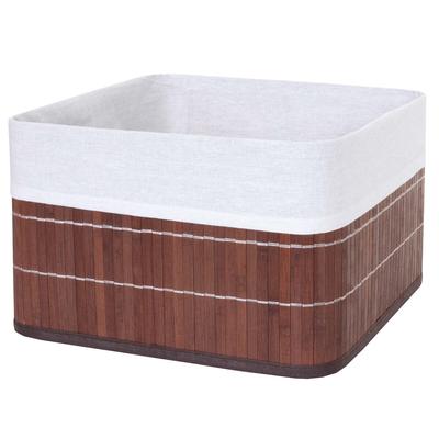 Mendler Aufbewahrungskorb HWC-C21, Korb Aufbewahrungsbox Ordnungsbox Sortierbox Regalkorb, Bambus ~ braun