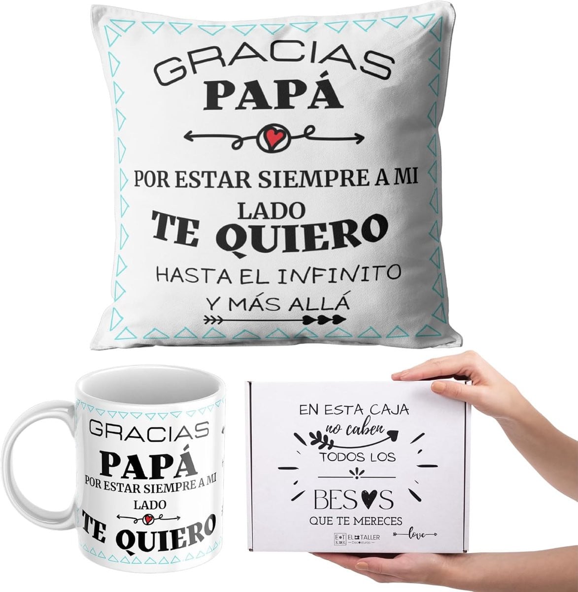 Cadeauset Vaderdag: Mok en Kussen met Spreuken voor Papa