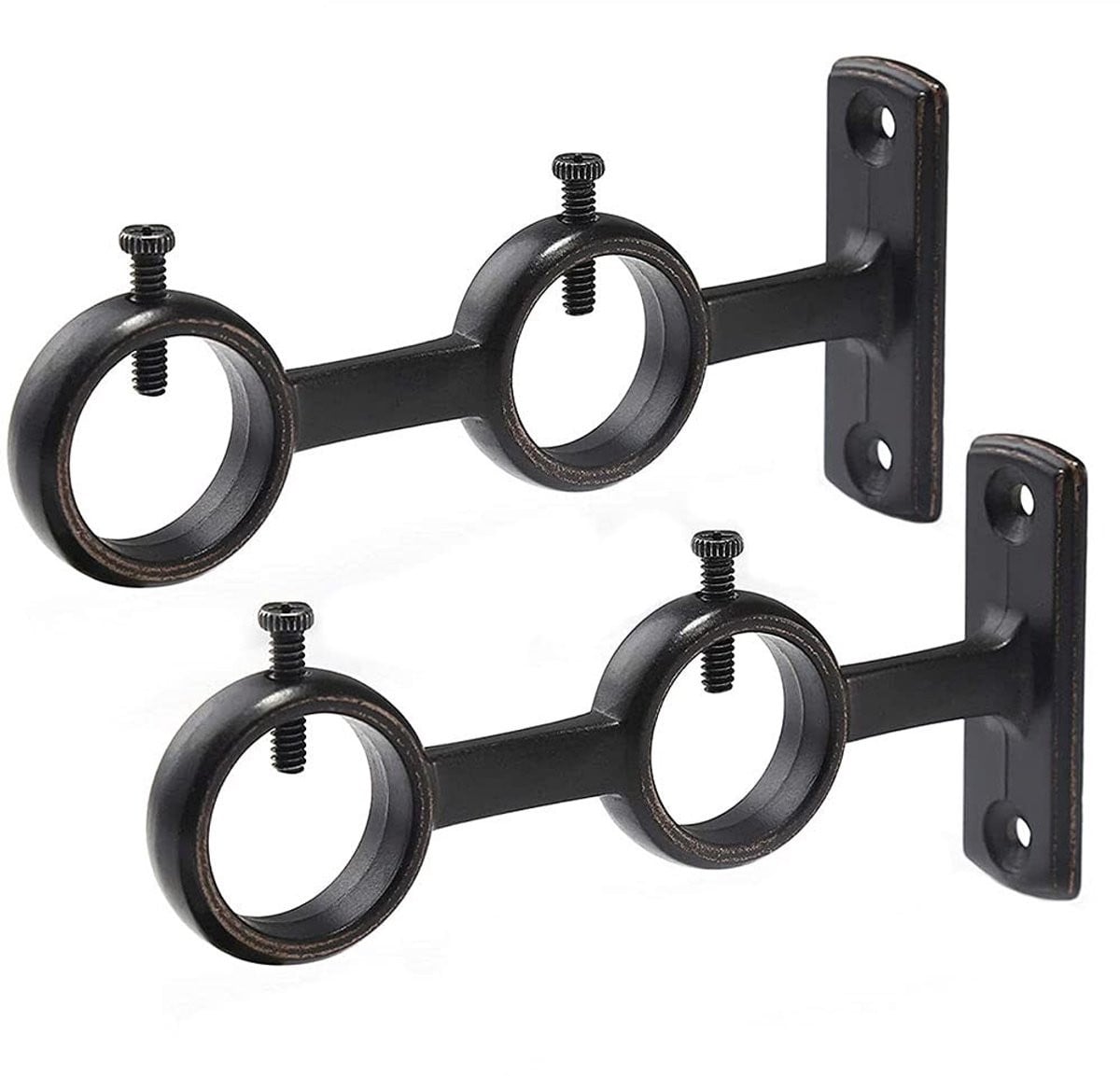 IMstore Dubbele Gordijnsteun - Zwart - Aluminium