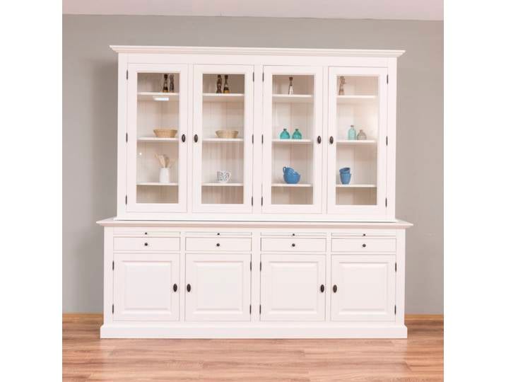 Großer Landhaus-Buffetschrank altweiß, mit MDF