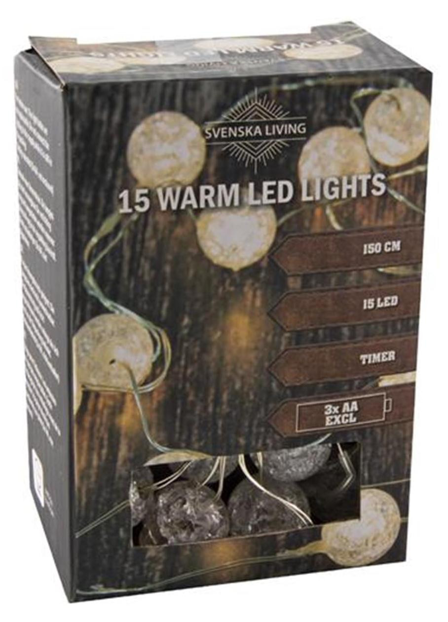 Svenska Living Lichtslinger met 15 LED-lampjes op batterijen