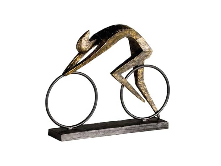 Casablanca Skulptur Racer, Deko Figur Bronze, Kunstharz u. Metall Statue Wohnzimmer, Büro Dekoration H. 28,5 cm x B. 36 cm - Fahrrad Skulpturen, Fahrradfahrer, Bike, Rennradfahrer