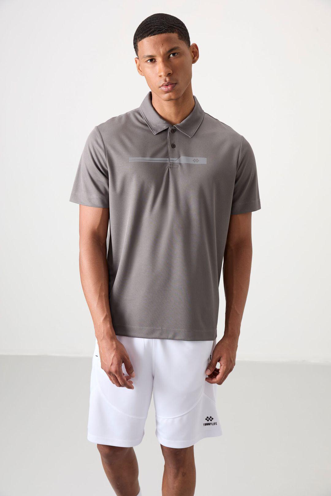 Herren Polo Kragen Knopf T-Shirt