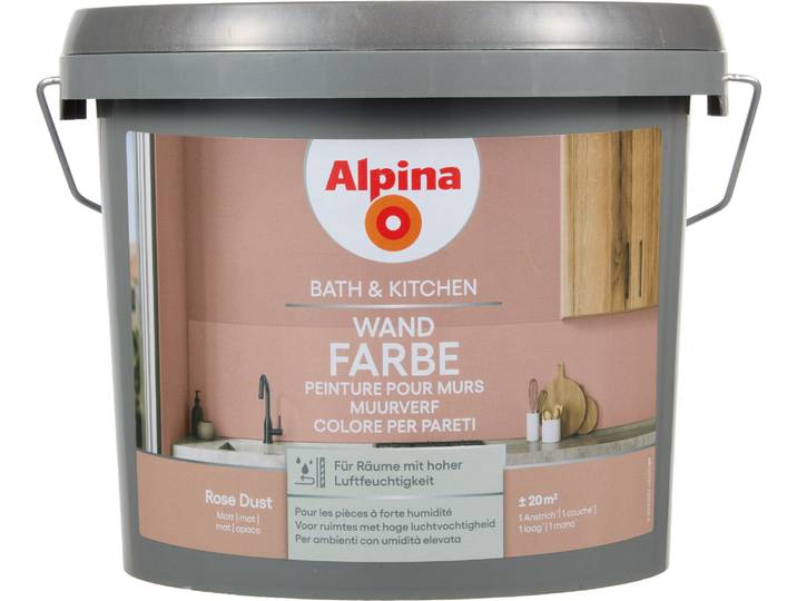 Alpina Wandfarbe Bath & Kitchen Rose Dust Rosa 2.5 l Matt