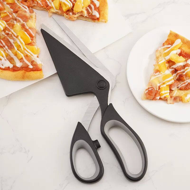 INF Pizzaschere aus Edelstahl mit Spatel