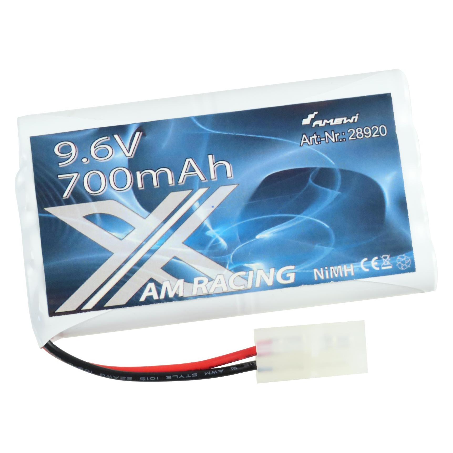 Amewi AMXRacing Ni-MH Akku 9.6V 700mAh, Tamiya Stecker (700 mAh, 9.60 V) (28920)