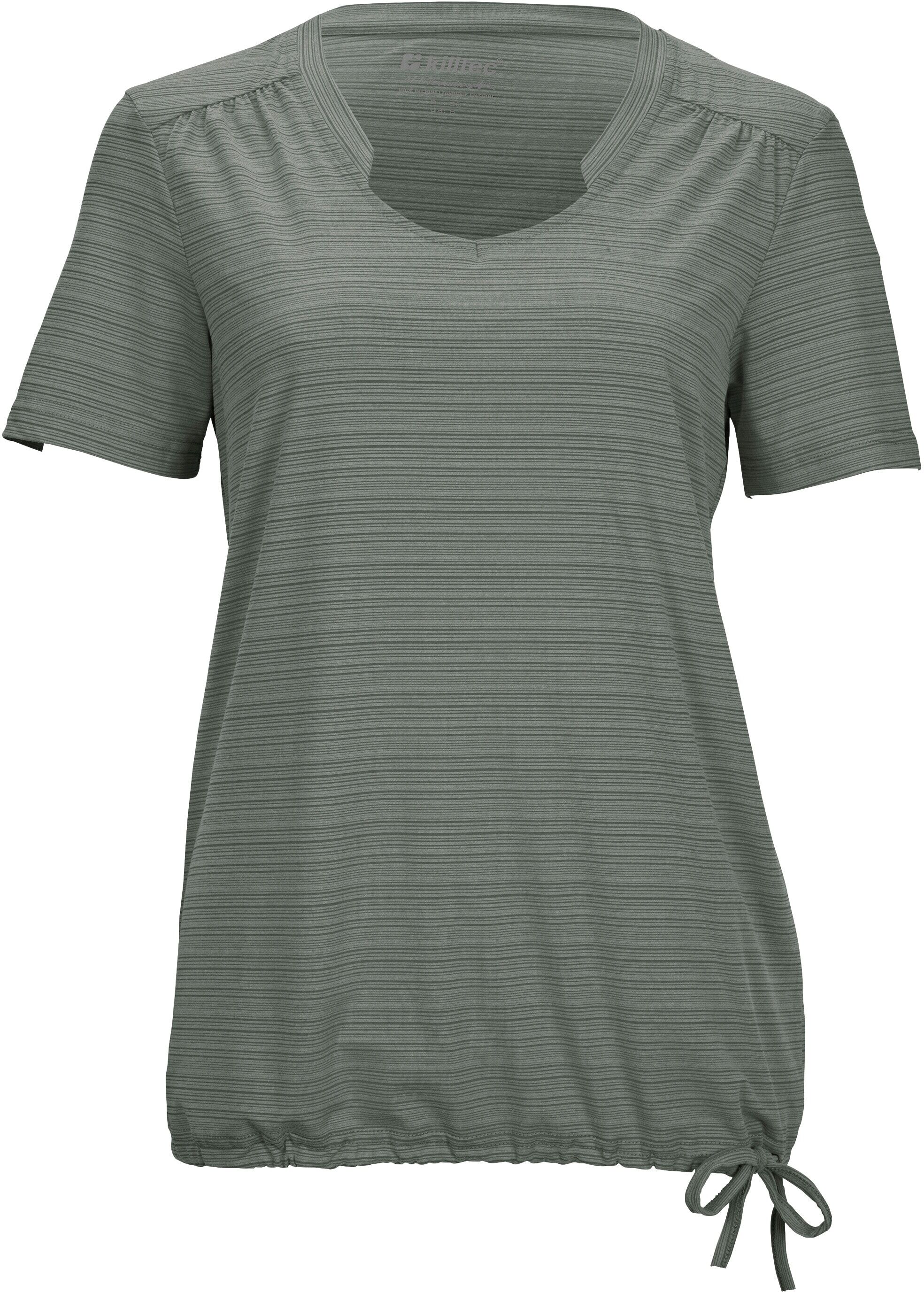 T-Shirt KILLTEC "KOS 46 WMN TSHRT", Damen, Gr. 40, grün, Obermaterial: 93% Polyester, 7% Elasthan, Rundhals, Shirts T-Shirt, Schnelltrocknend, feuchtigkeitstransportierend, verstellbarer Saum