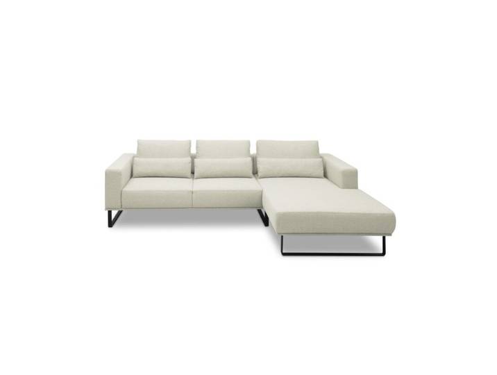 Musterring JustB! PM100 Ecksofa optional mit motorischem Sitzvorzug - Flachgewebe Mono nature - 312 x 185 - ohne Funktion - ohne Zusatzausstattung - rechts ohne Funktion Modern, Zeitlos