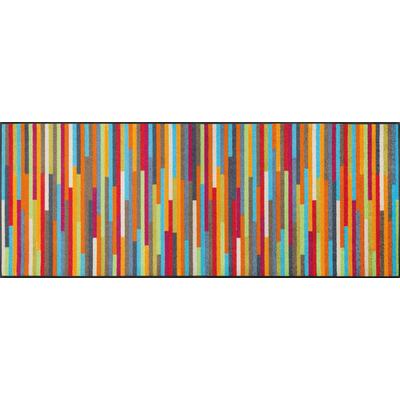 Läufer "Mikado Stripes" Gr. 11, bunt, B:75cm H:7mm L:190cm, Kunstfaser, WASH+DRY BY KLEEN-TEX, Teppiche, Läufer, Schmutzfangläufer, modernes Streifen Design, rutschhemmend, waschbar