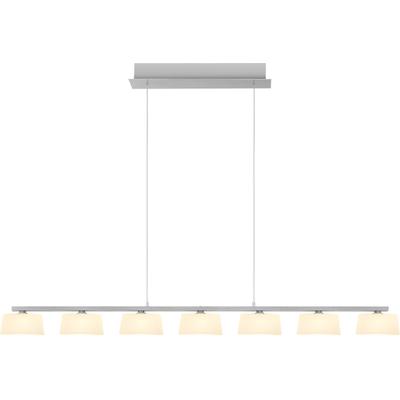 LED Pendelleuchte "VIEW", weiß (aluminiumfarben matt), 7, 1 Stk., HELL HÖLLISCH GUTES LICHT, Leuchten, Tastdimmer, Dim to warm, Stufenlos höhenverstellbar, LED Pendelleuchte