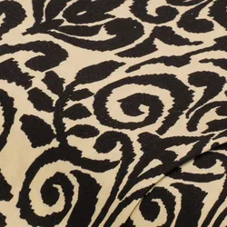 Stretch-Blusenstoff "Ornamente", natur/schwarz