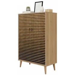 Dmora Kommode Dpersy, Wohnzimmerbuffet, Wohnzimmer-Sideboard, Moderne Küchen-Speisekammer, 80x36h127 cm, Eiche