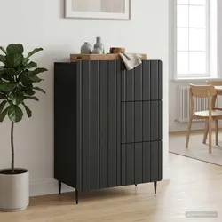 vidaXL Sideboard Schwarz 66 x 34,5 x 91,5 cm Holzwerkstoff