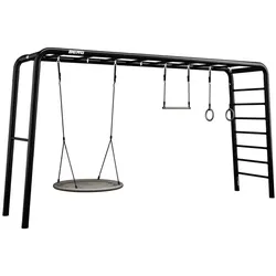 BERG PlayBase Extra Large TL Black »Family-Set« inkl. Nestschaukel, Trapez und Turnringen