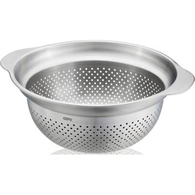 Seiher GEFU "PREMIO", silber, B:26,5cm H:9,5cm L:23cm, Edelstahl 18/10, Küchensiebe, besonders feine Lochung, Ø 23 cm