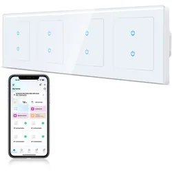 CURRYSMARTER 2Fach 1Weg WLAN Smart Lichtschalter 10A - 4Fach