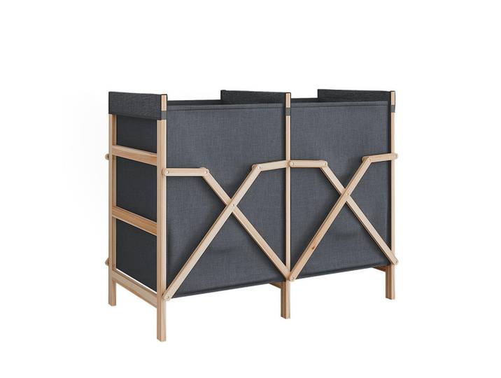 Vicco Badschrank FÜR Wäsche Bruno Grau 80 x 64 cm mit 2 Fächern, Holz, Rechteckig, 80x64x40 cm, Badezimmer, Badezimmerschränke, Midischränke