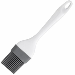 Metaltex Backpinsel Mr. Brush, grau / weiß, hitzebeständig, Silikonborsten & Acrylgriff, 22,5 x 5 cm