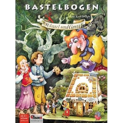 Hänsel und Gretel basteln Bastelbogen Lebkuchenhaus Ausschneidebogen