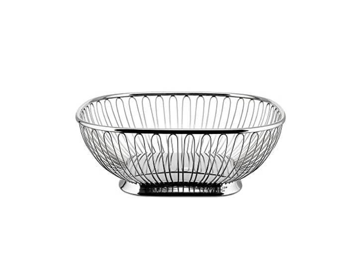Alessi 845 Panier métallique en acier poli\, Carré