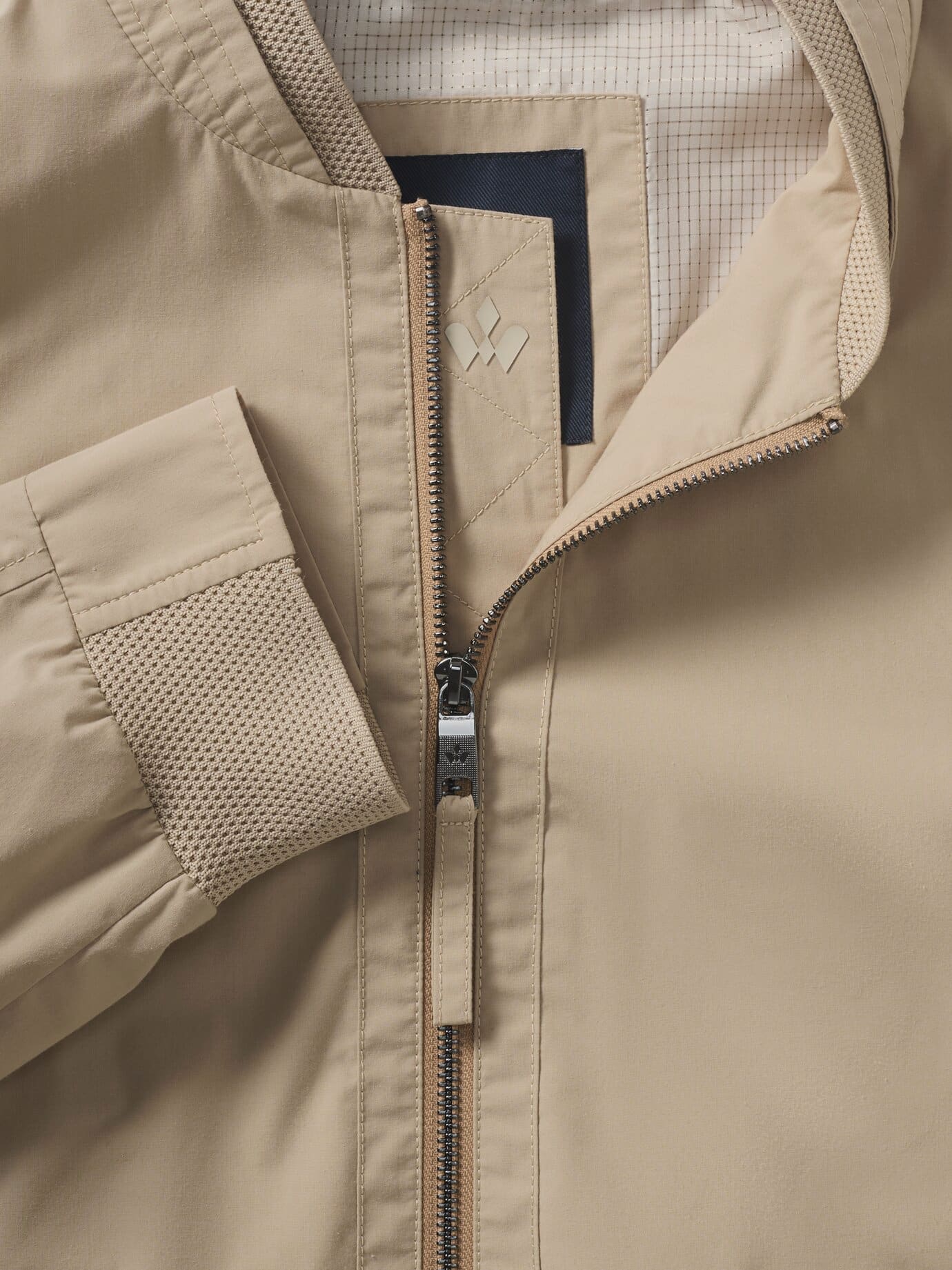 Walbusch Baumwoll Leichtblouson, normale Größen#untersetzte Größen, Farbe Beige, 25, wiegt nur ca. 450 Gramm luftiges Futter mit Klimaporen Herren