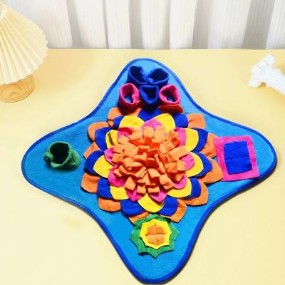 Uplift Essentials Interactive Pet Snuffle Mat For Healthy Slow Feeding blue