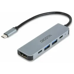 DICOTA D32060 laptop-dockingstation & portreplikator USB Typ-C Silber