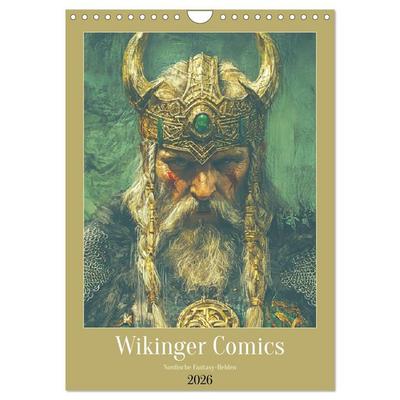 Wikinger Comics. Nordische Fantasy-Helden (Wandkalender 2026 DIN A4 hoch), CALVENDO Monatskalender