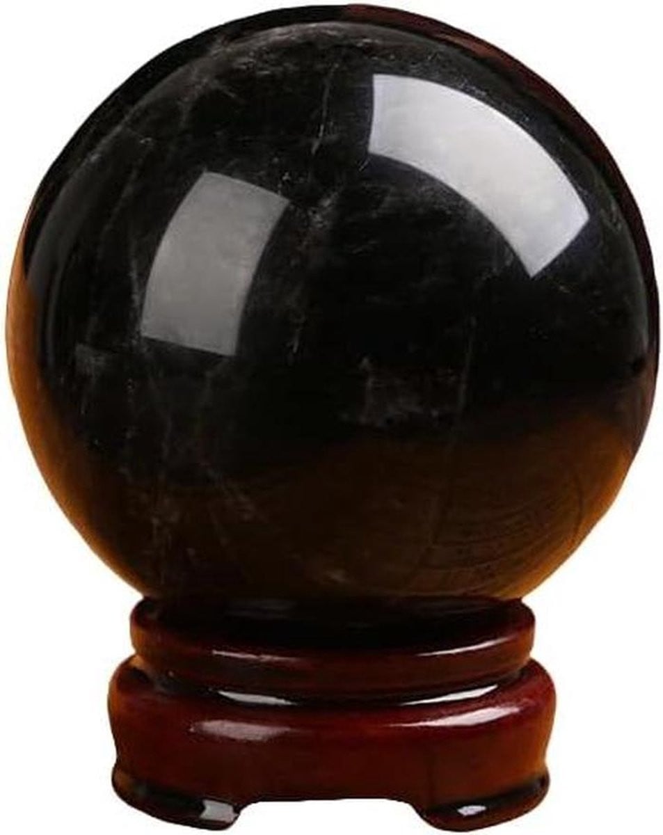 Obsidiaan Kristallen Bol - Zwarte Edelsteen voor Meditatie en Decoratie - Diameter: 80 mm