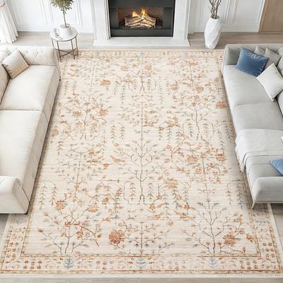Garvee Washable Non Slip & Low Pile Vintage Area Rug
