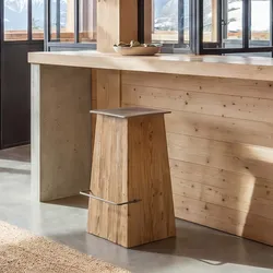 Barhocker HWC-L76, Barstuhl Tresenhocker, Industrial Massiv-Holz MVG-zertifiziert, natur mit Metall-Optik