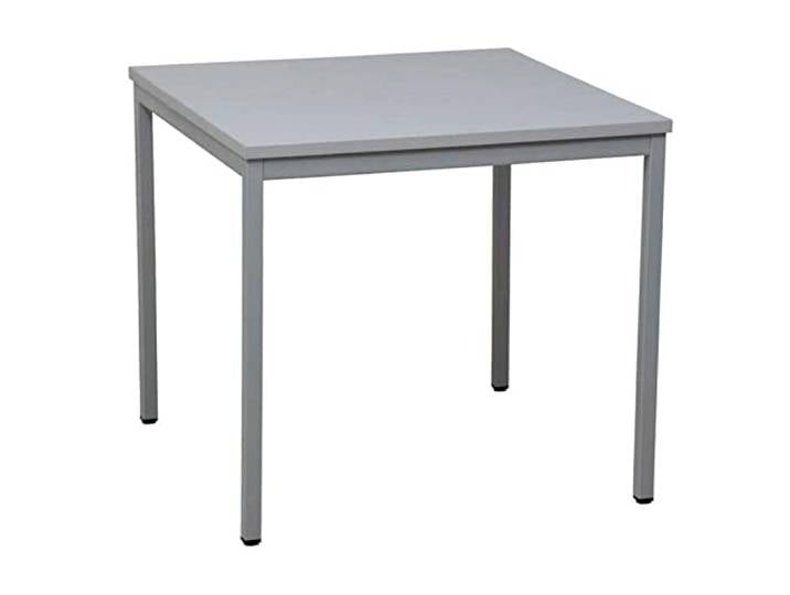 Schrank & Stuhl Mehrzwecktisch – Bürotisch mit Holztischplatte und verstellbaren Füßen, quadratischer Schreibtisch, einfache Montage und leicht zu reinigen, 70 x 70 cm, Grau