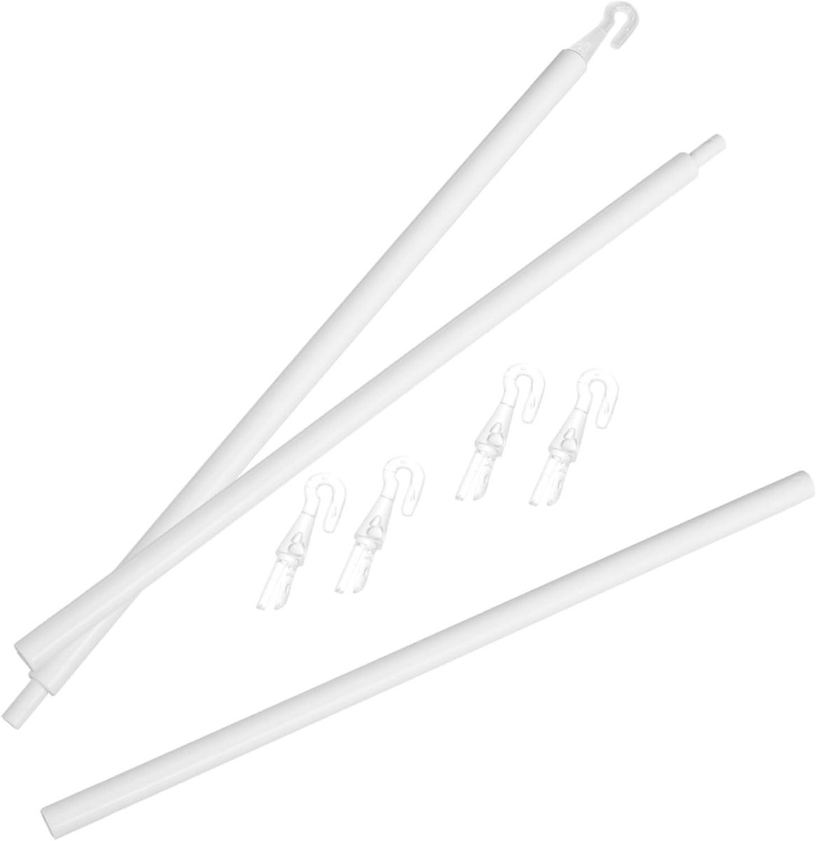 Wit Gordijntrekker voor Jaloezieën met Afneembare Haak - B/D/H: 29,60 x 1,10 x 1,10 cm