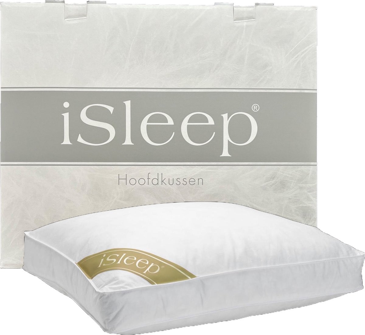 iSleep Donzen Hoofdkussen - 100% Ganzendons - Boxkussen - 60 x 70 cm