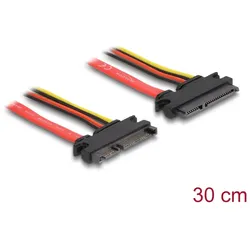 Delock Verlängerungskabel SATA 6 Gb/s 22 Pin Stecker > SATA 22 Pin Buchse (5 V + 12 V) 30 cm