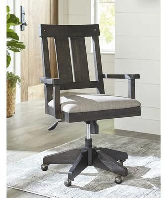 Crafters and Weavers Oak Park Solid Wood Office Arm Chair on Wheels