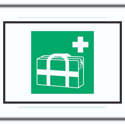 HB-Druck Medizinischer Notfallkoffer Symbol A5 Rückseite selbstklebend Schild