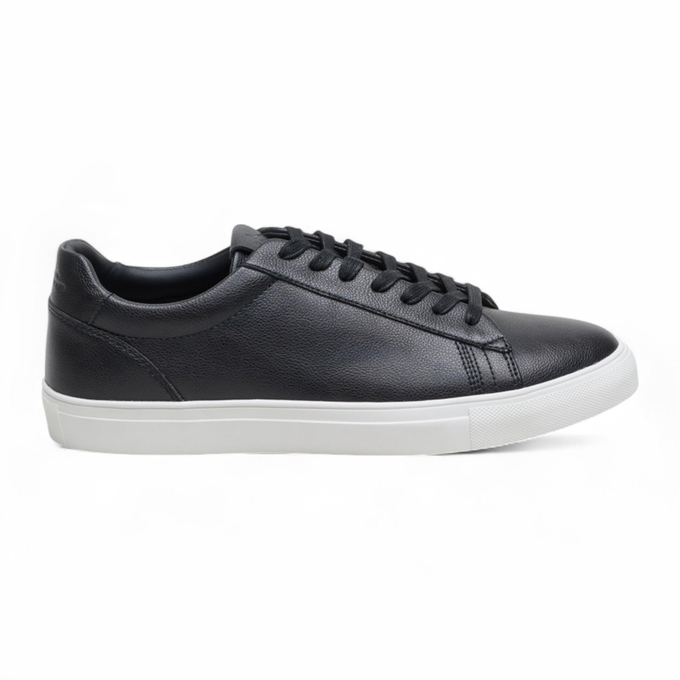 Antique Rogue Heren Zwarte Leren Sneakers - Gibbs