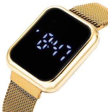 Youfap Market Ladies Wristwatches Digital Watches, New Digital Lover Watch For Men And Women, LED Electronic Clock gold