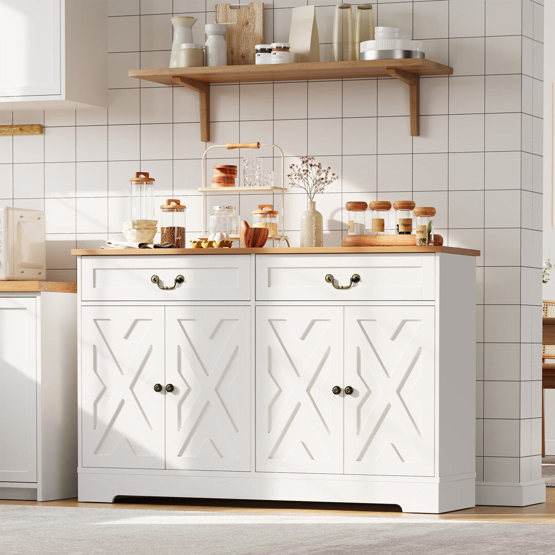 Brambly Cottage 74.42 cm W Sideboard White 85.1cm H X 74.42cm W X 39.9cm D