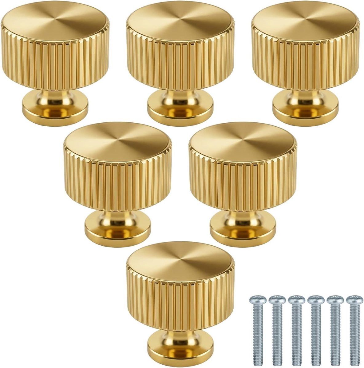Set van 6 gouden kastknoppen en ladegrepen van aluminiumlegering
