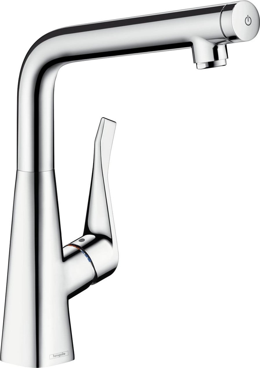 Hansgrohe Metris Select spoelwastafelmengkraan met draaibare uitloop, roestvrijstalen look