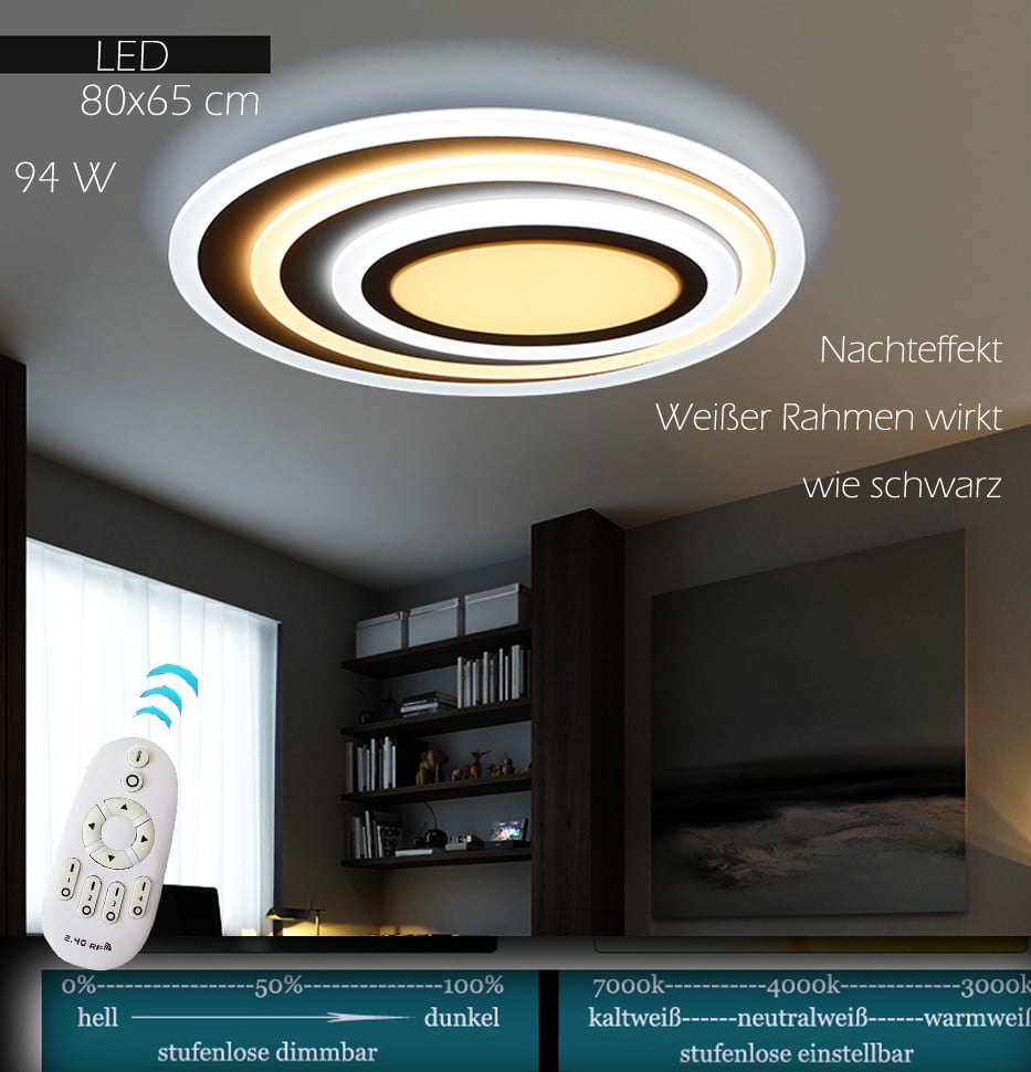 Eurotondisplay LED-plafondlamp voor volwassenen, ovaal, nachtlampje