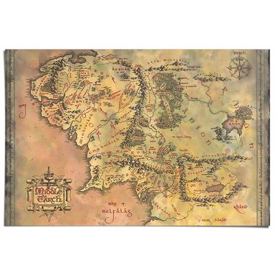 Poster REINDERS "Lord of the Rings - middle earth", beige (farbe bild(er): gelb), B:91,5cm H:61cm T:0,1cm, Bilder, Poster, Kinderzimmer - Gelb - 150 gr. Papier - Film & Fernsehen - 91,5x61 cm