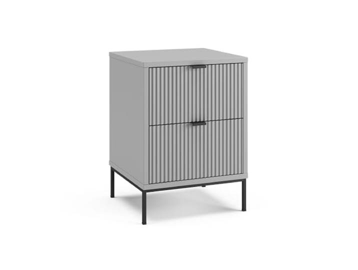 Vicco Nachttisch Eliza , Grau/Schwarz 40 x 55.4 cm mit 2 Schubladen