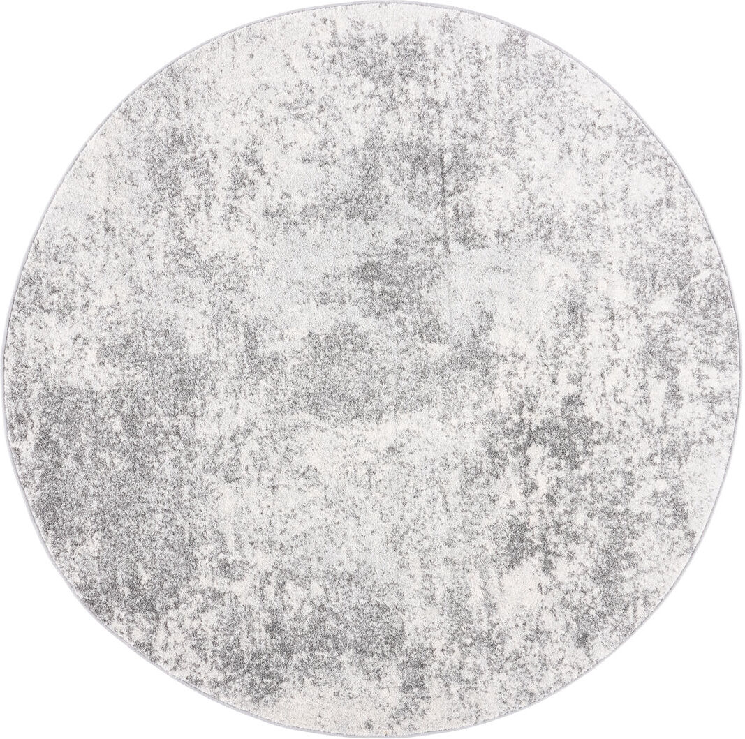 Ivy Bronx Jerilyn Abstract Area Rug Gray Round 201 cm