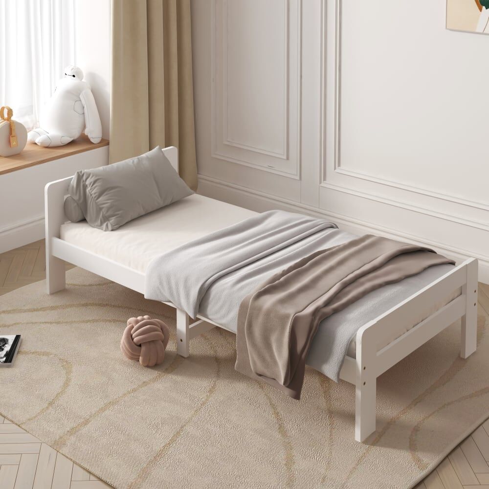 Sunny Lit enfant blanc, sans matelas, 205,5 x 98 x 61 cm Blanc 206x61x98cm