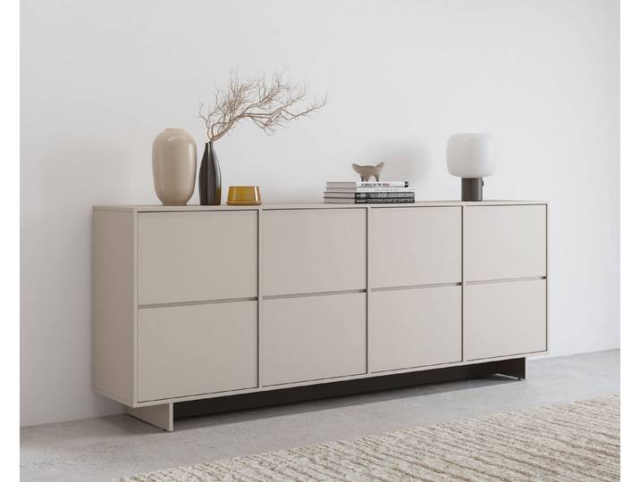 OTTO home Sideboard Tatami, Stilvolle, moderne grifflose Kommode 4 Türen, Breite 220cm, Anrichte mit viel Stauraum, Böden verstellbar, push-to-open-Funktion