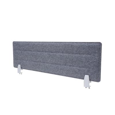 Proregal Tischtrennwand | HxBxT 30x100x1cm | Schallschutz Stoff/Textil mit Prägung | Grau | Büro-Sichtschutz Schreibtisch Pinnwand